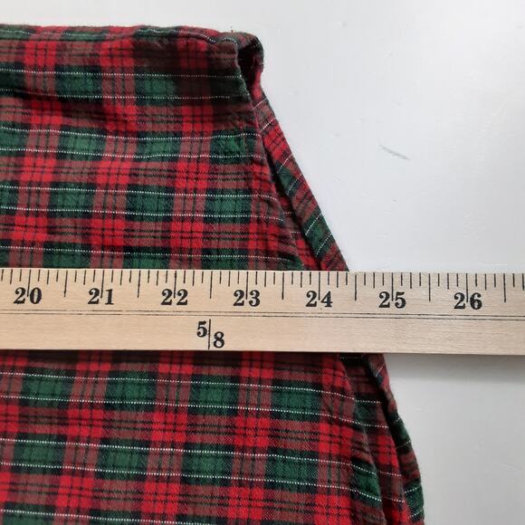 Vintage 90s Santa Claus Embroidered Button Up Shirt Red Plaid Christmas Womens L - Picture 10 of 11